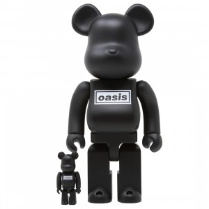 Medicom Oasis Merchandising Black Rubber 100% 400% Bearbrick Figure Set (black)