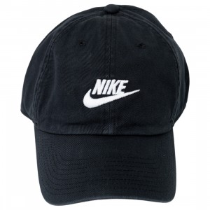 Nike Men Sportswear Heritage86 Futura Washed Hat (black / black / white)