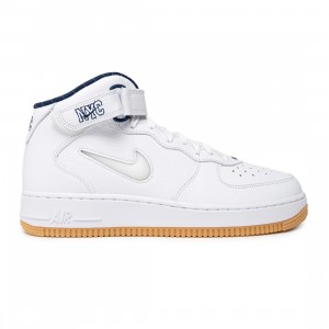 Nike Men Air Force 1 Mid (white / white-midnight navy-gum yellow)