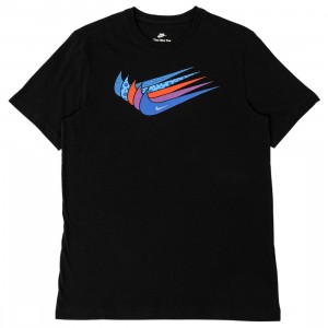 Nike Men Sportswear Swoosh Tee (black / medium blue)