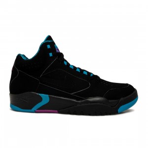 Nike Men Air Flight Lite Mid (black / black-cyber teal-red plum)