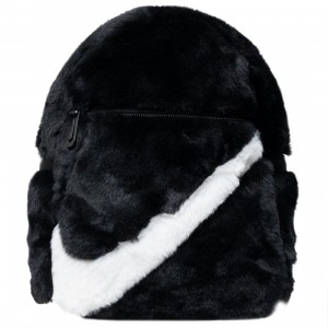 Nike Women Sportswear Futura 365 Faux Fur Mini Backpack (6L) (black / black / white)