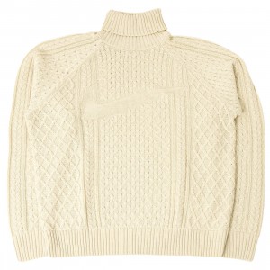 nike School Men Life Cable Knit Turtleneck Sweater (light bone)