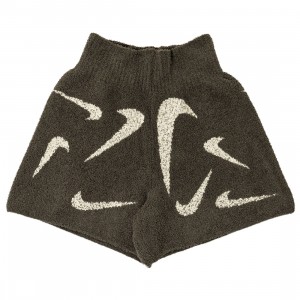 Nike Women Sportswear Printed Knit Shorts (medium ash / lt orewood brn)