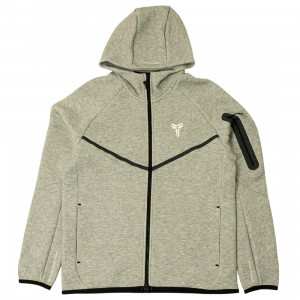 Nike Men Kobe Tech Fleece Windrunner Full Zip Jacket (dk grey heather / white)