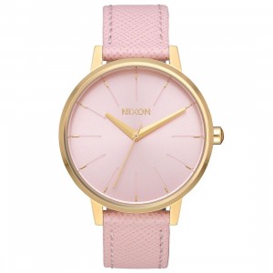 Nixon Kensington Leather Watch (gold / light / pale)