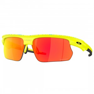 Oakley BiSphaera Inner Spark Matte Tennis Ball Yellow Sunglasses (celeste neuron / prizm ruby)