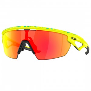 Oakley Sphaera Inner Spark Matte Tennis Ball Yellow Sunglasses (celeste neuron / prizm ruby)