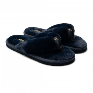 Puma Women Fluff Flip Bx Slippers (blue / peacoat / team gold)