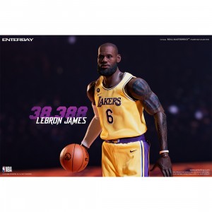 PREORDER - NBA x Enterbay Los Angeles Lakers LeBron James Real Masterpiece 1/6 Scale Figure (yellow)