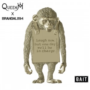 PREORDER - BAIT x Queen M x Brandalism Laugh Now Monkey 8 Inch Figure - SDCC 2021 Exclusive (gold)