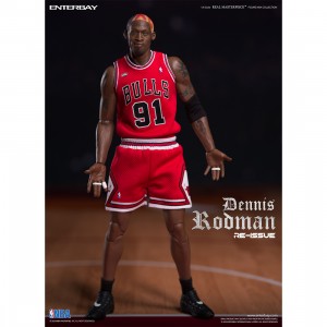 PREORDER - NBA x Enterbay Chicago Bulls Dennis Rodman Real Masterpiece 1/6 Scale Figure (red)