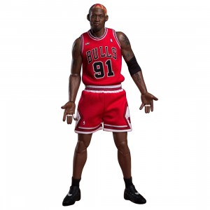 NBA x Enterbay Chicago Bulls Dennis Rodman Real Masterpiece 1/6 Scale Figure (red)
