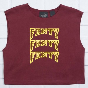 Puma x Fenty By Rihanna Women Sleeveless Crop Tee (burgundy / tawny)