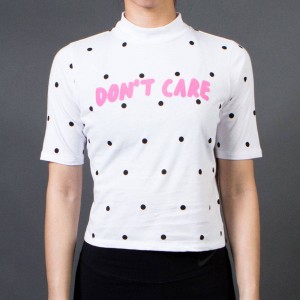 Lazy Oaf Women Don't Care Sporty Tee (white)