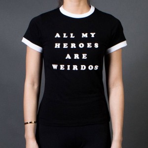 Lazy Oaf Women All My Heroes Are Weird Tee (black)