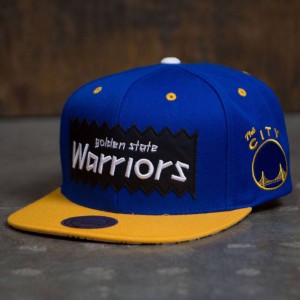 BAIT x NBA x Mitchell And Ness Golden State Warriors STA3 Wool Snapback Cap (blue / royal)