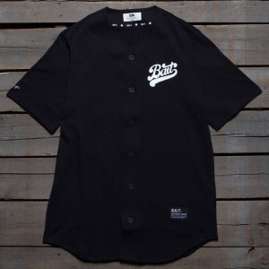 BAIT Men Script Logo Baseball Jersey Shirt (black)