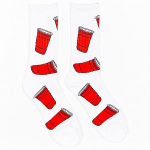 40s And Shorties Red Cups Socks (white)