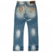 Bershka Superskinny jeans met scheuren in lichtblauw