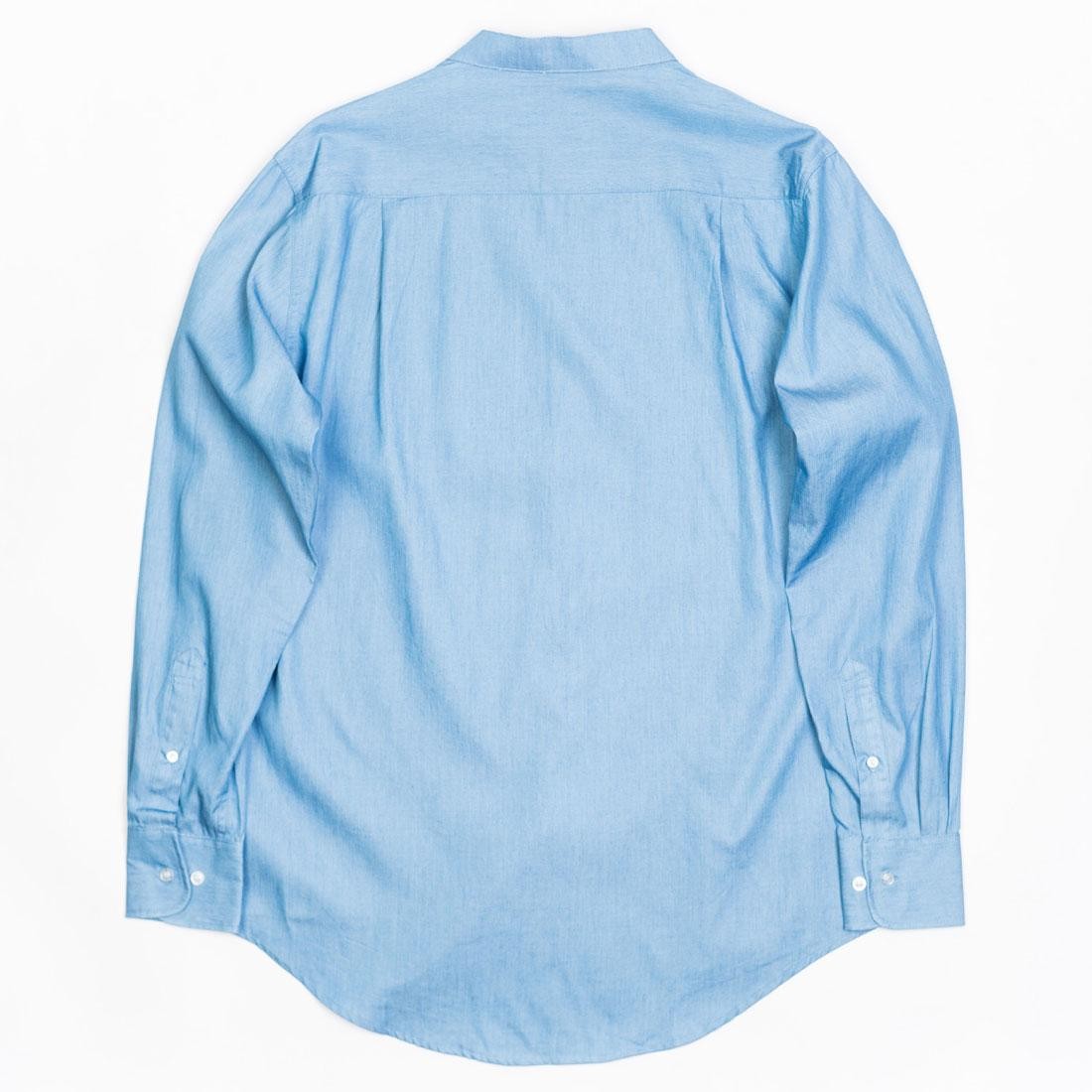 BAIT Men Mandarin Collar Button Up Shirt light blue