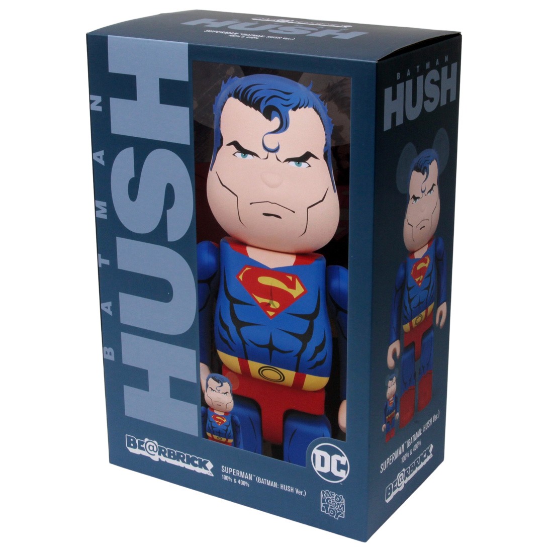 Medicom DC Superman Batman Hush Ver. 100% 400% Bearbrick Figure Set blue