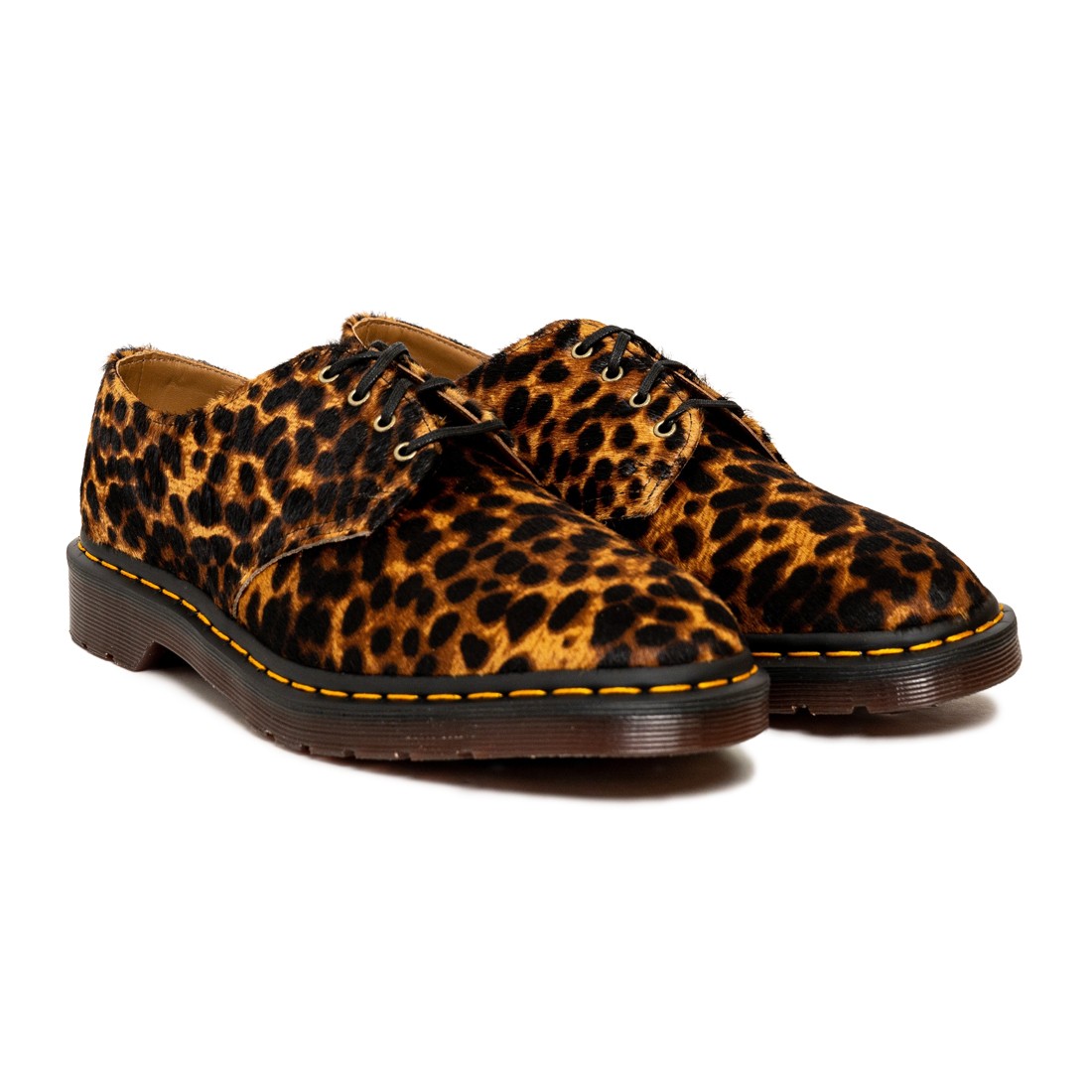 Dr. Martens Men Smiths Dress Shoes brown micro leopard hair on