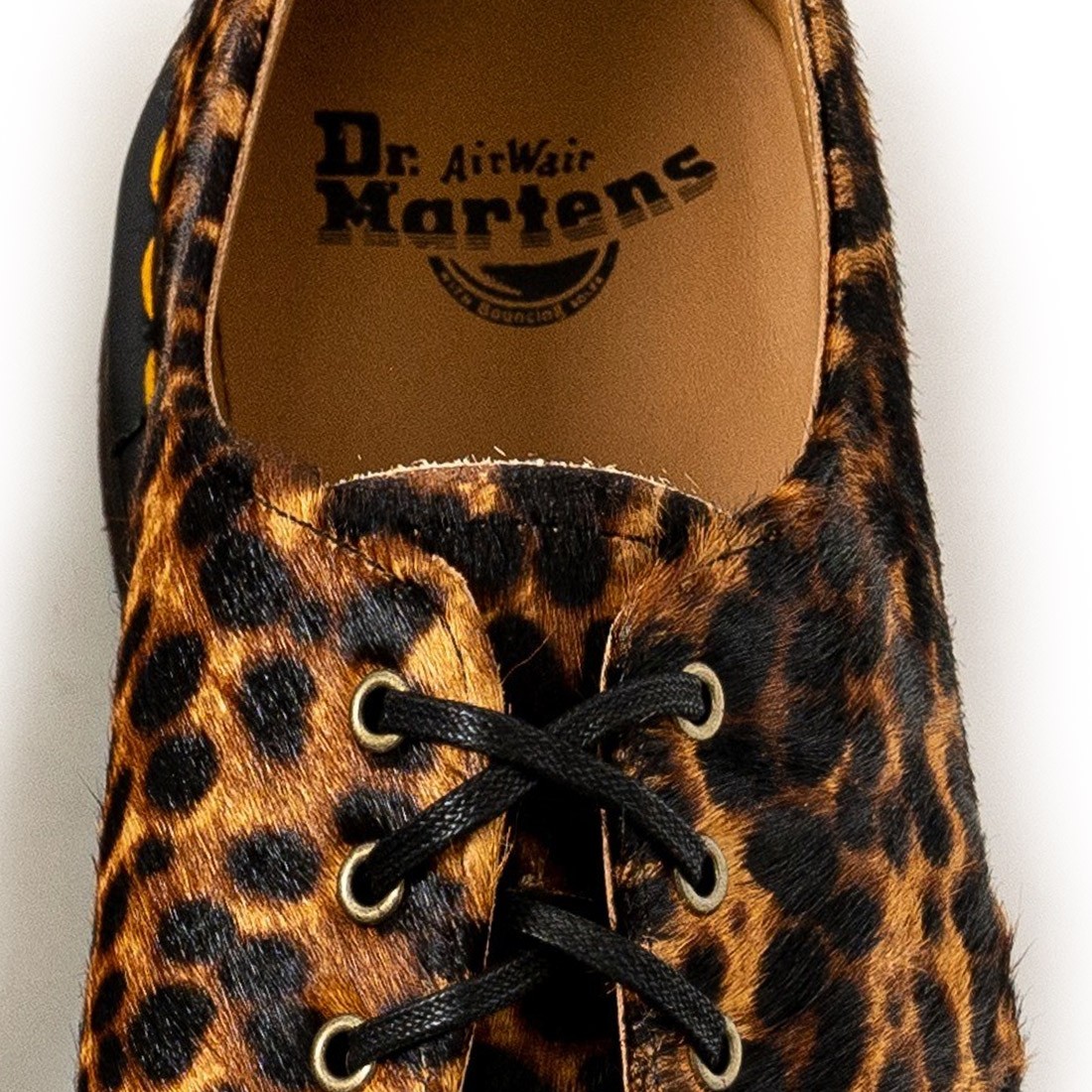 Dr. Martens Men Smiths Dress Shoes brown micro leopard hair on