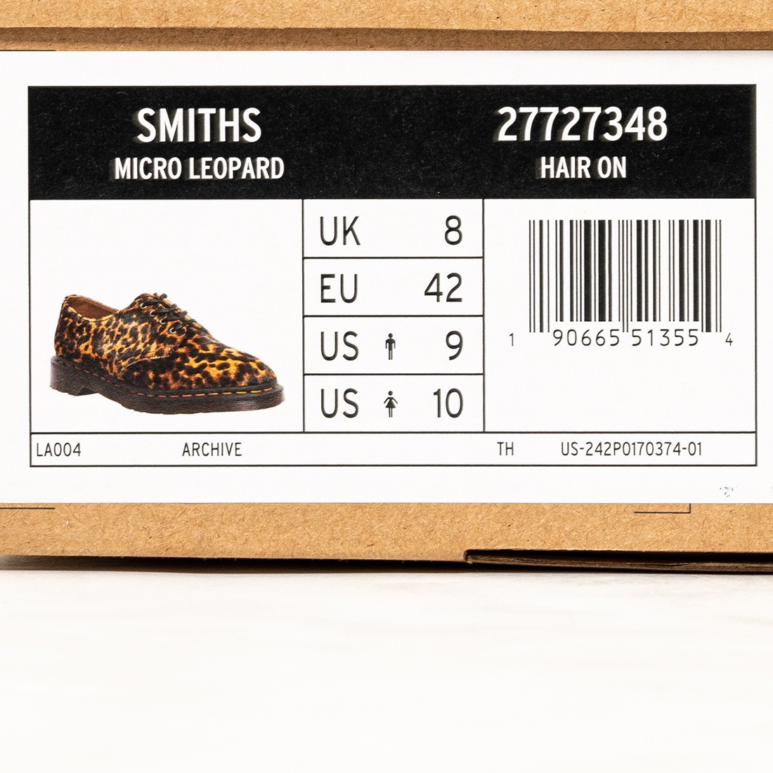 Dr. Martens Men Smiths Dress Shoes brown micro leopard hair on