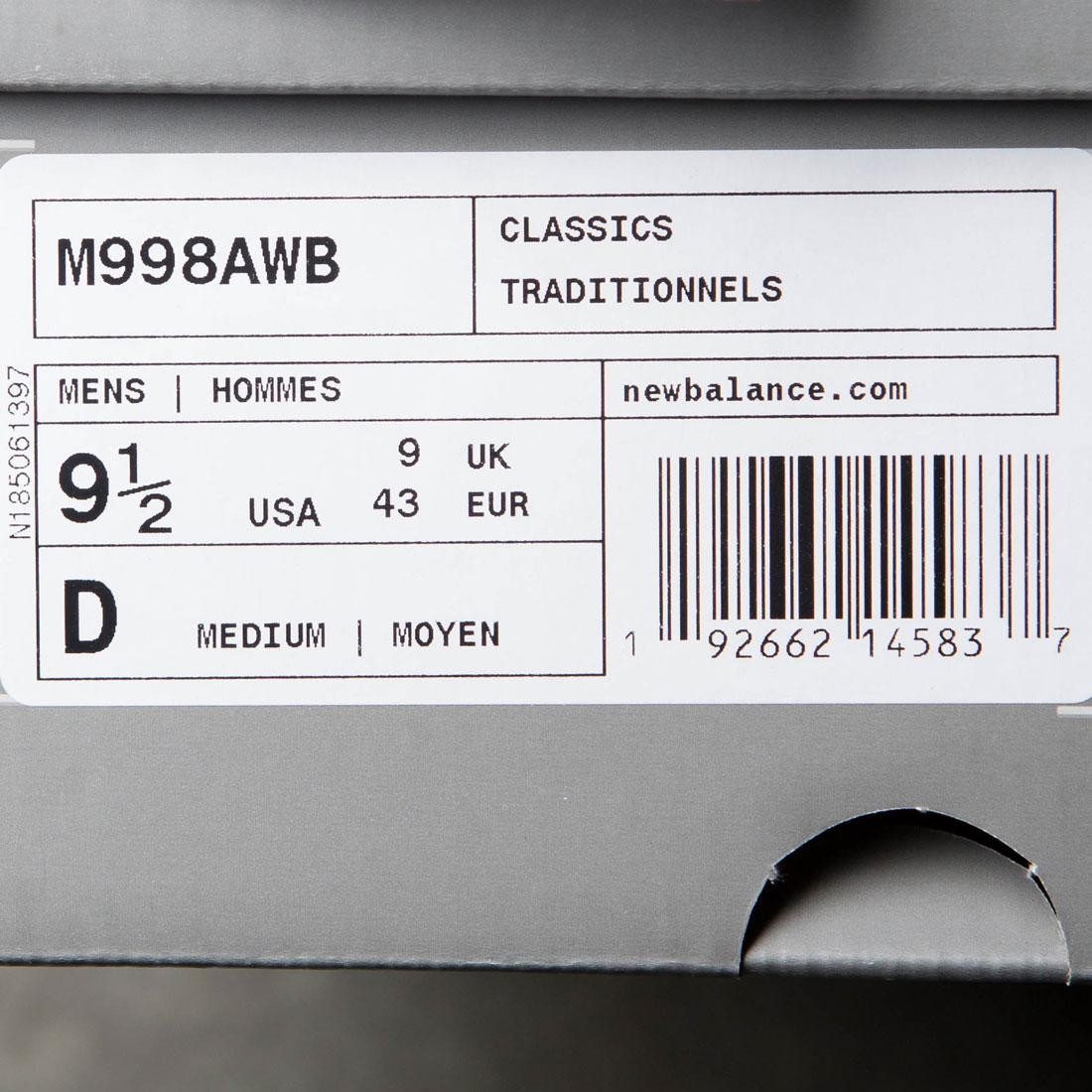 New Balance Men 998 M998AWB - Made In 