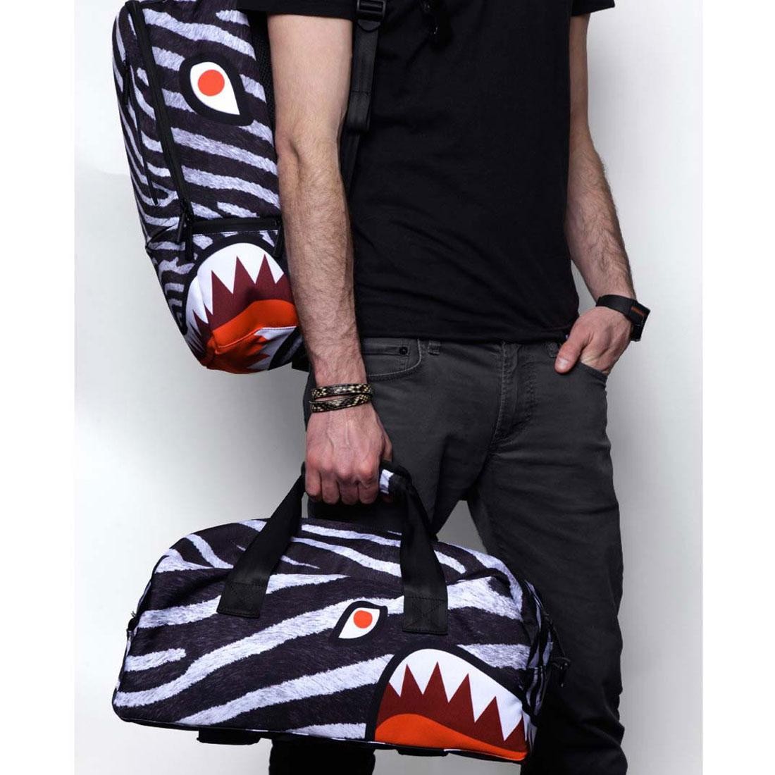 Sprayground Zebra Mid Duffel Bag (white / black)