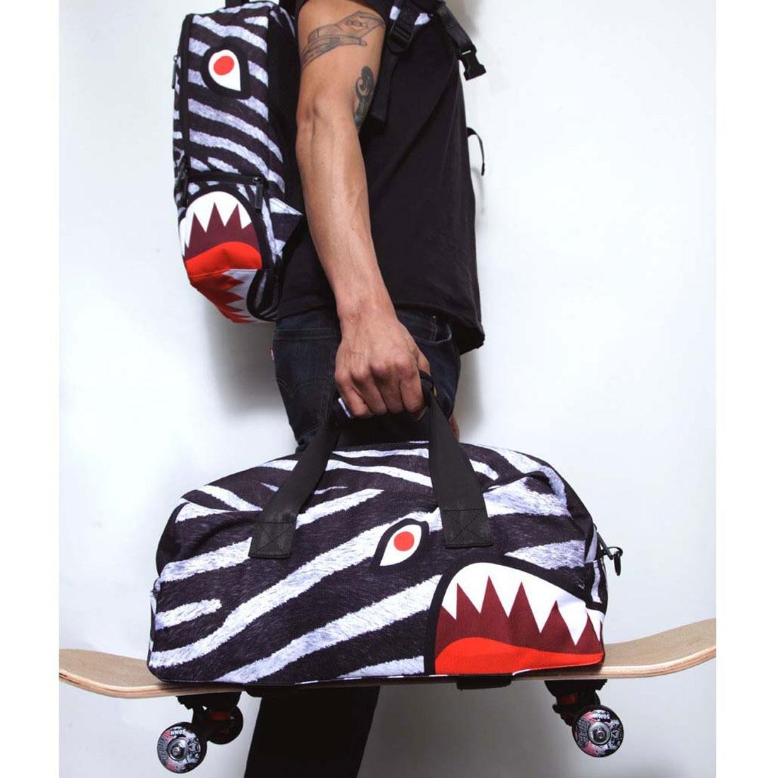 Sprayground Zebra Mid Duffel Bag (white / black)
