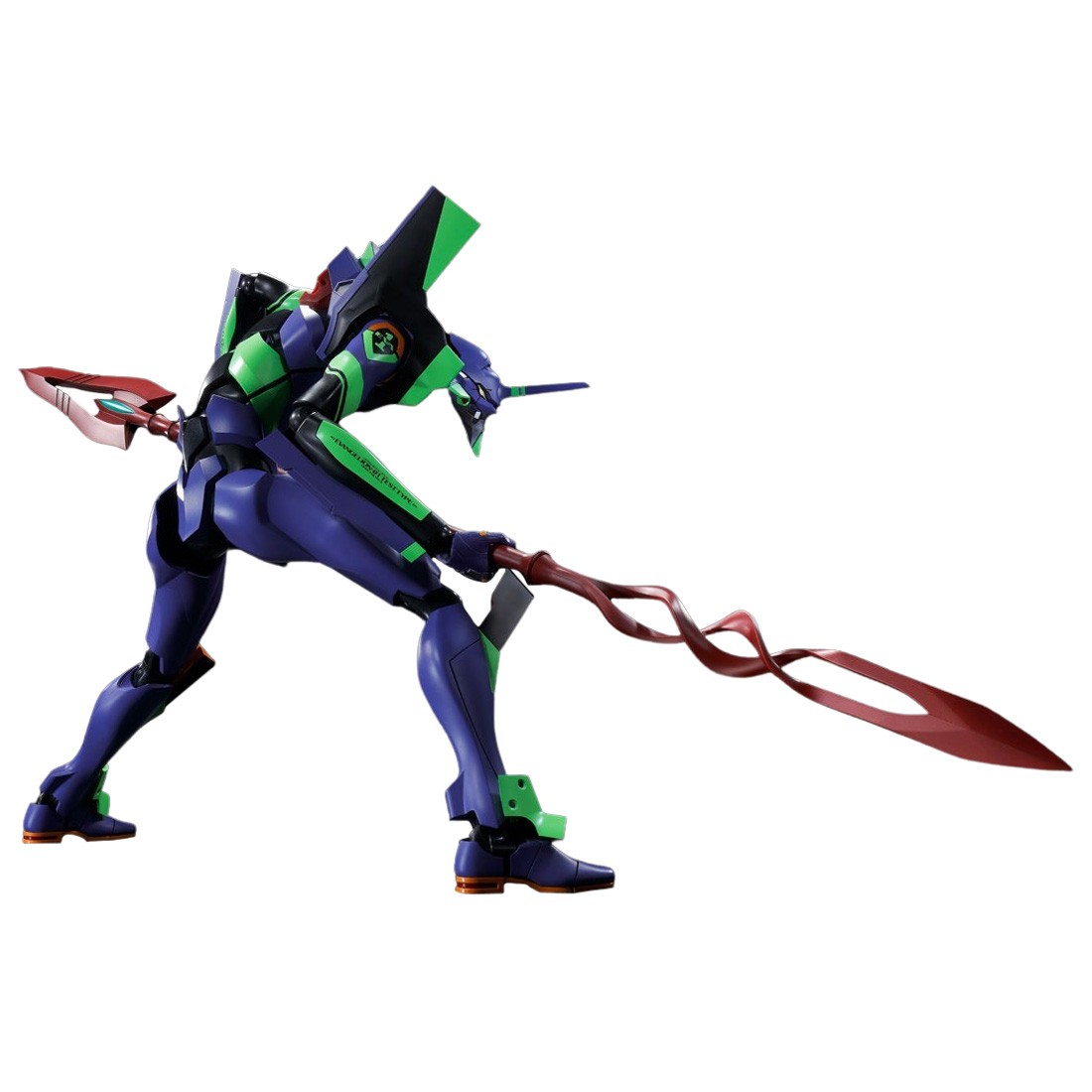 Bandai Dynaction Evangelion 3.0+1.0 Thrice Upon a Time Multipurpose Humanoid Decisive Weapon Evangelion Test Type-01 And Spear Of Cassius Renewal Color Edition Figure (purple)