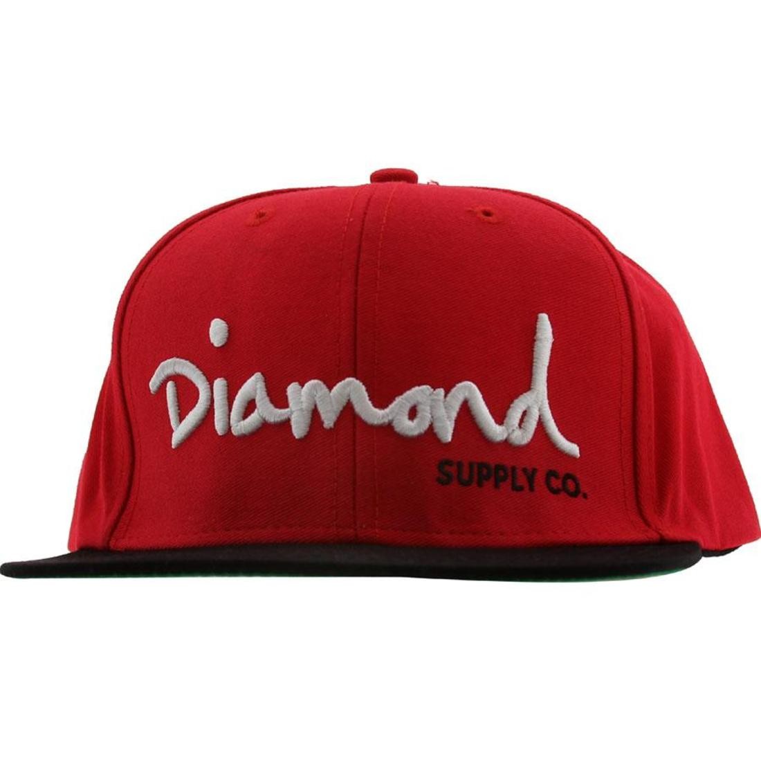 Baseball Cap OG Logo Snapback Red Gold Diamond Supply Co Diamond Supply Co 