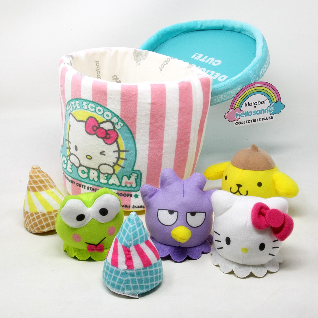 kidrobot x sanrio hello sanrio medium ice cream cute scoops plush pink