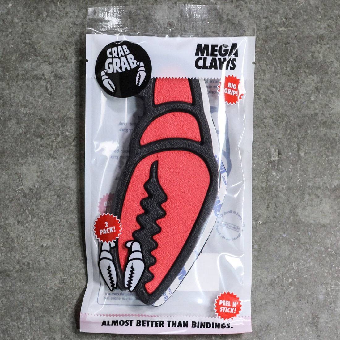 Crab Grab Unisex Mega Claws Traction Pads 2 Pack BlackRed 