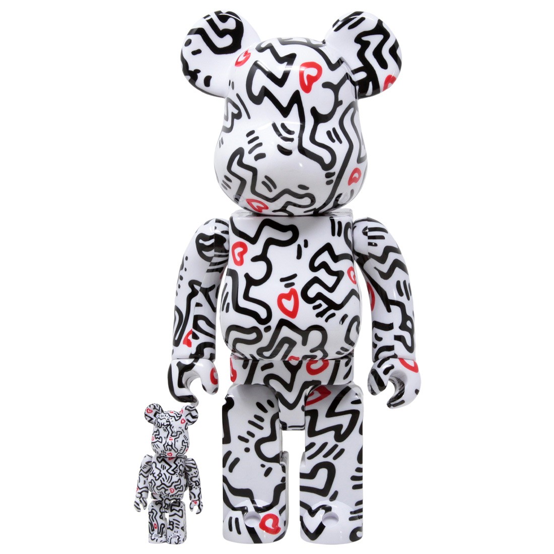 Medicom Keith Haring #8 100% 400% Bearbrick Figure Set (white)