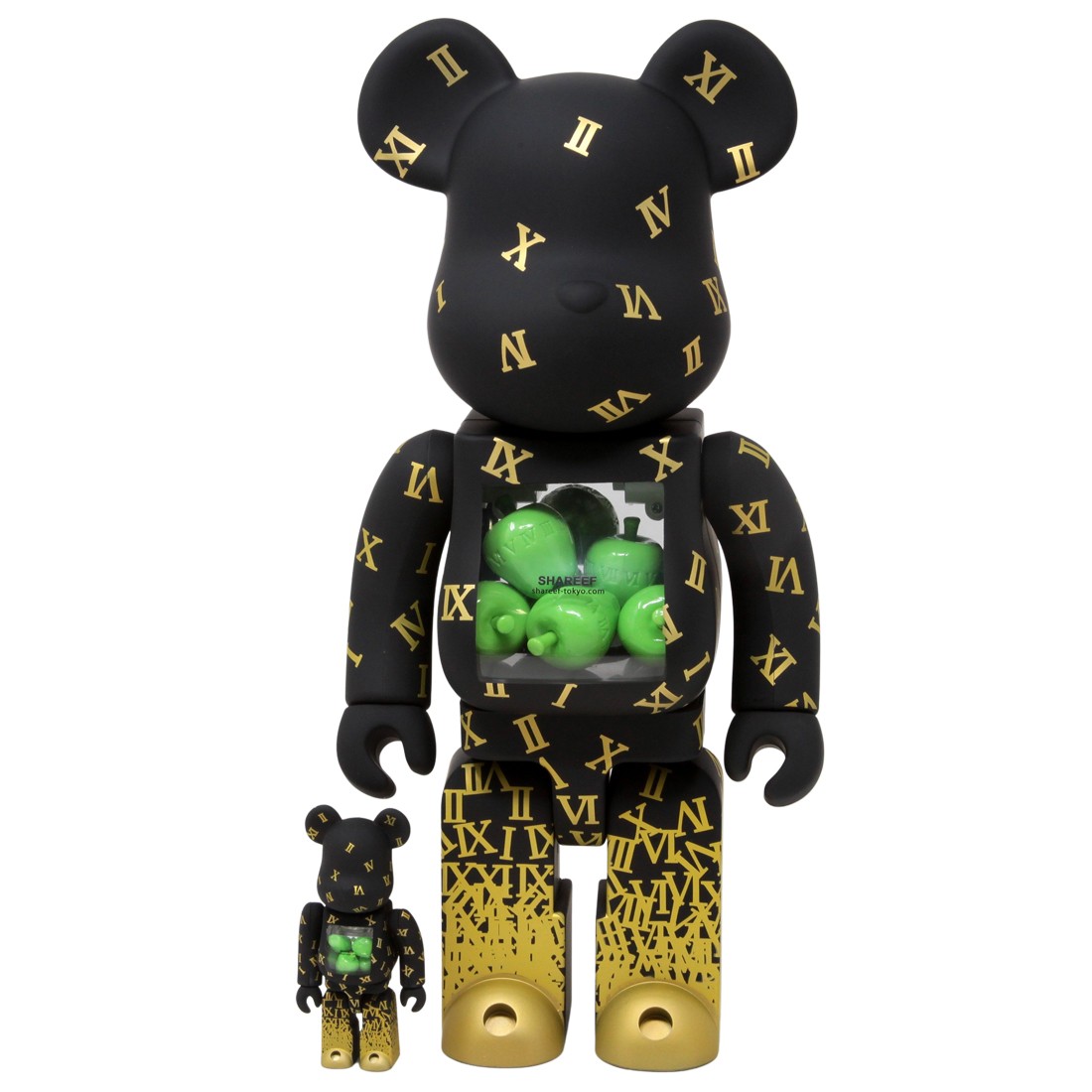 Medicom Shareef 3 100% 400% Bearbrick Figure Set black