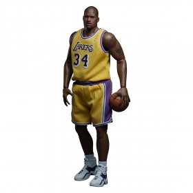 NBA x Enterbay LA Lakers Shaquille O'Neal Real Masterpiece 1/6 Scale 12 Inch Figure (yellow)
