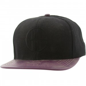 Huf Leather Brim Circle H Cap (black / eggplant)
