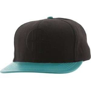 Huf Leather Brim Circle H Cap (black / teal)