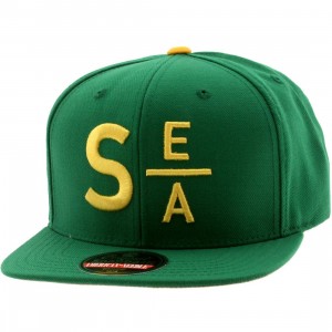 American Needle Seattle Divided Snapback Cap (green / gold)