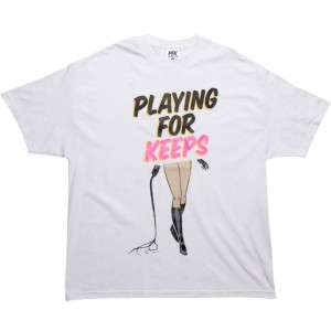 Playing For Keeps Whip Tee (white)