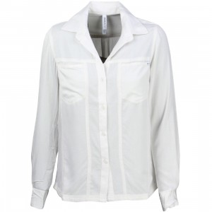 RVCA Women Tricks Of Trade Long Sleeve Shirt (white / vintage)