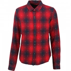 Obey Women Redwood Button Down Shirt (red)