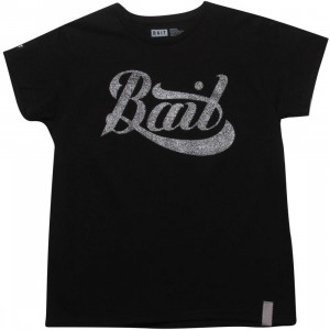 BAIT Womens Script Logo Tee (black / silver)