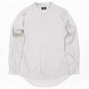 BAIT Men Mandarin Collar Button Up Shirt (khaki)