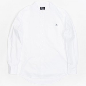 BAIT Men Mandarin Collar Button Up Shirt (white)