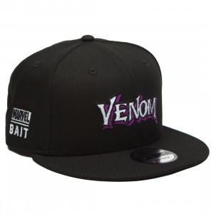 BAIT x Marvel x New Era 9Fifty Venom Wordmark Black Snapback Cap (black)