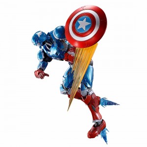 Bandai S.H.Figuarts Marvel Avengers Tech-On Avengers Captain America Figure (blue)